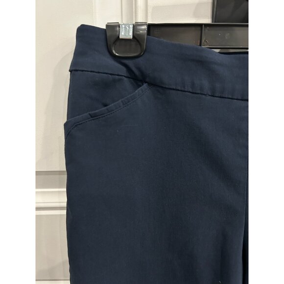 Coral Bay Womens Navy Blue Bermuda Shorts Sz 10 Slim Fit Stretch Side Pockets - Picture 4 of 12